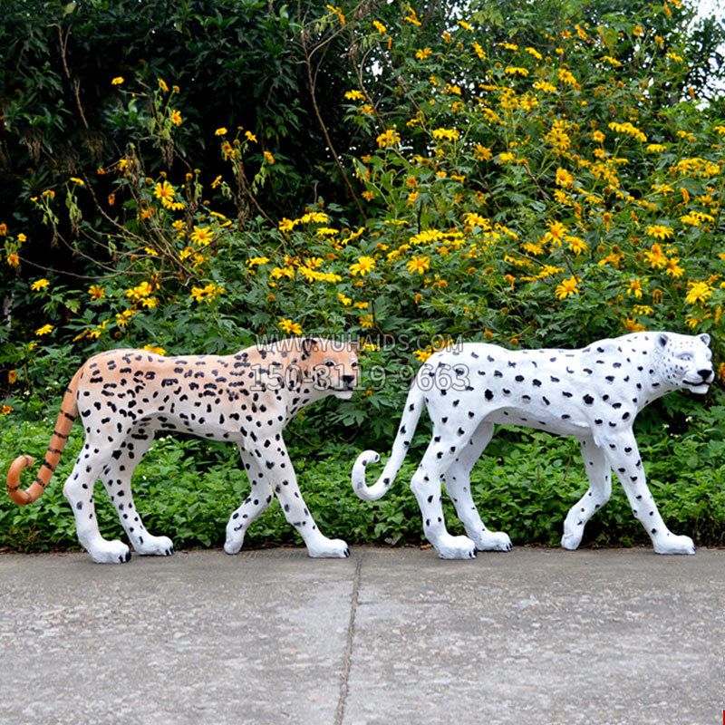 仿真雪豹子玻璃鋼動物雕塑 景區廣場小區草坪招財擺件 仿真雪豹子玻璃鋼動物雕塑 景區廣場小區草坪招財擺件