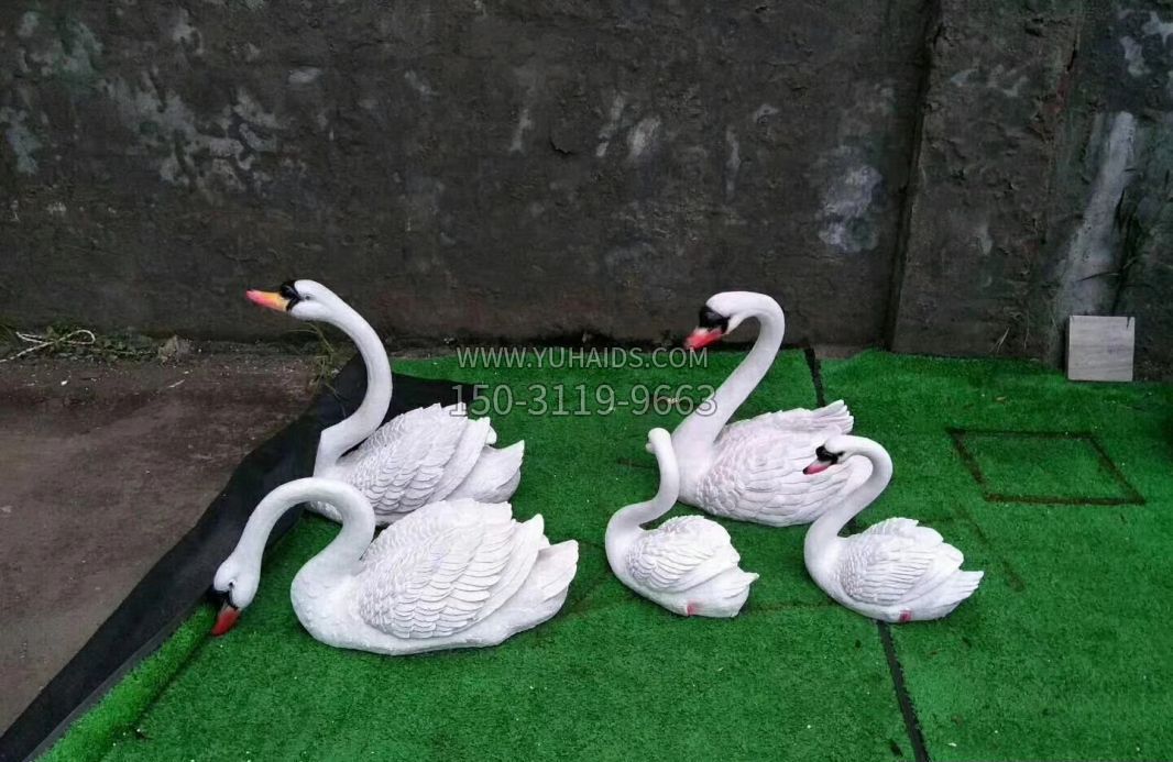 石雕公園天鵝動(dòng)物雕塑