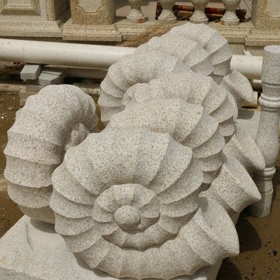 石雕海螺，砂巖雕刻石材海螺雕塑