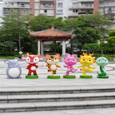 戶(hù)外園林玻璃鋼卡通小牛雕塑