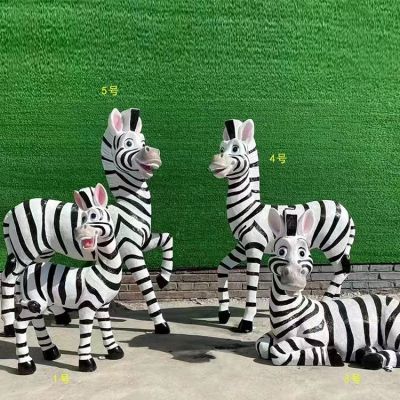 卡通斑馬，玻璃鋼仿真斑馬