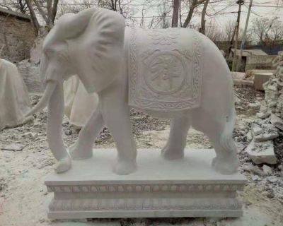 漢白玉石雕園林庭院大型鎮(zhèn)宅招財大象