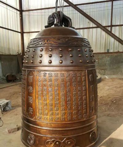 景區園林擺放古代銅鐘雕塑