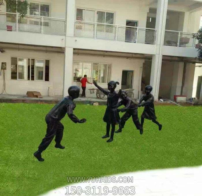 校園銅雕兒童玩老鷹抓小雞雕塑 校園銅雕兒童玩老鷹抓小雞雕塑
