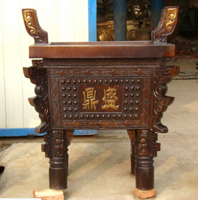 鼎盛銅鼎，雙耳四足方銅鼎