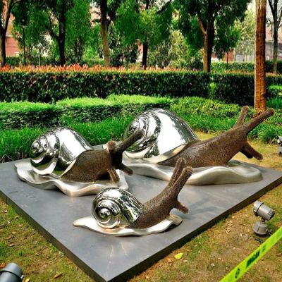 不銹鋼戶(hù)外園林金屬不銹鋼蝸牛雕塑