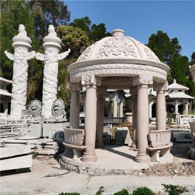 花崗巖圓形歐式羅馬柱小區(qū)花園擺放涼亭