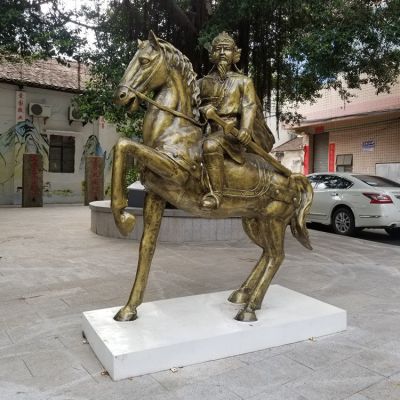 古代將軍，騎馬人物銅雕