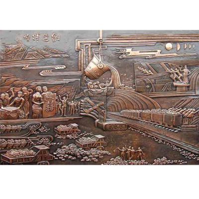 別墅小區(qū)室內(nèi)銅雕浮雕壁畫