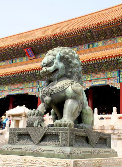 故宮戶外大型仿真動物青石石雕獅子雕塑