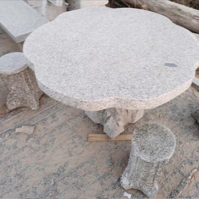 花崗巖石雕園林景觀石桌石凳擺件