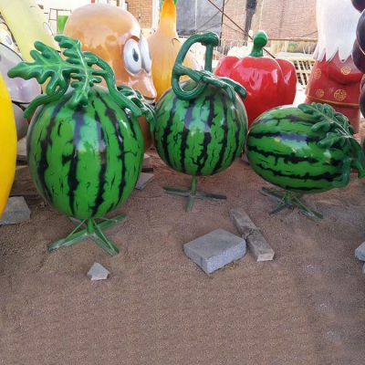玻璃鋼仿真西瓜，大西瓜雕塑擺件