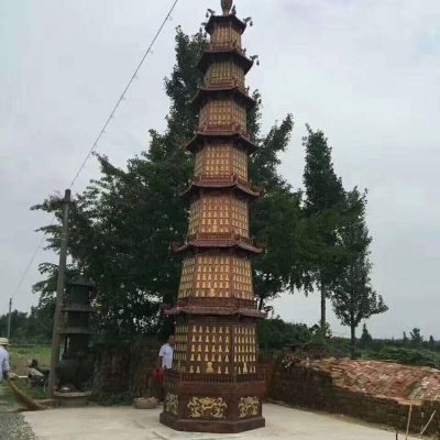 銅雕戶外景區(qū)寺廟大型佛塔雕塑