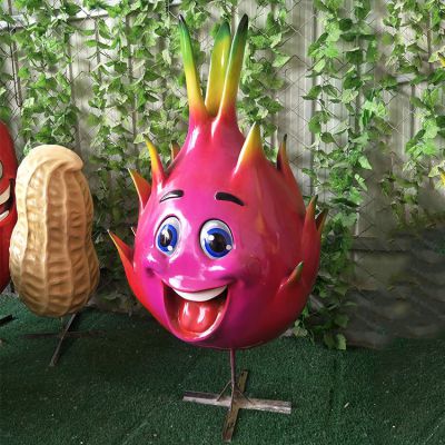 火龍果，玻璃鋼卡通植物雕塑擺件
