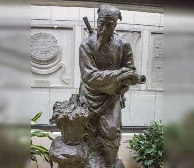 庭院園林?jǐn)[放鑄銅浮雕醫(yī)學(xué)家李時(shí)珍青銅雕
