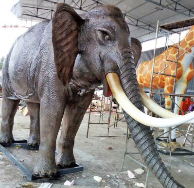 公園景區不銹鋼仿銅仿真動物景觀大象雕塑、