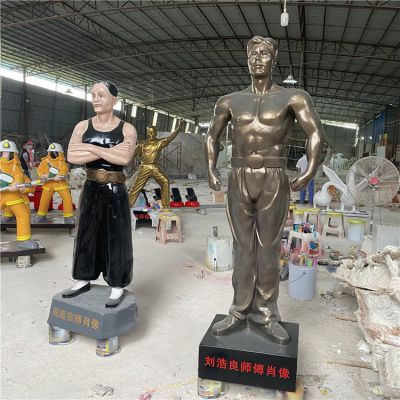 玻璃鋼人物塑像，仿銅人物和彩繪人物