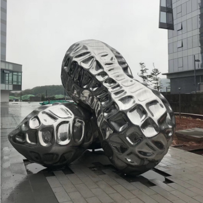 不銹鋼巨型花生，小區(qū)園林創(chuàng)意植物擺件