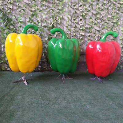 玻璃鋼仿真青椒，大辣椒植物雕塑擺件