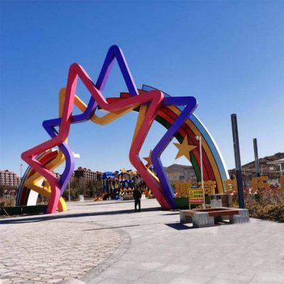 戶外游樂(lè)場(chǎng)大型不銹鋼抽象拱門(mén)