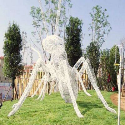 園林廣場大型不銹鋼鏤空抽象螞蟻景觀擺件