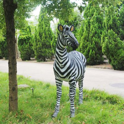 斑馬，玻璃鋼仿真動物雕塑