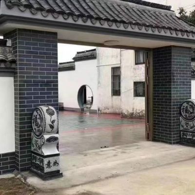 庭院門(mén)口青石石雕戶外門(mén)墩抱鼓石雕塑