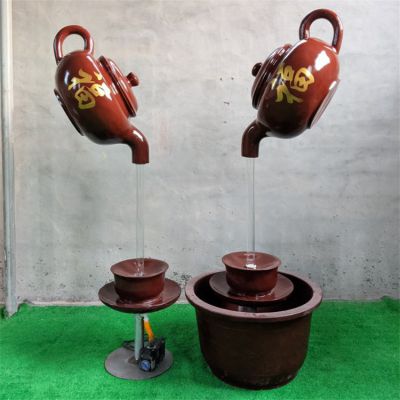 園林戶(hù)外玻璃鋼天壺雕塑