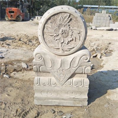 大理石抱鼓石，大門吉慶門墩