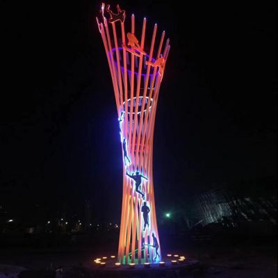 城市廣場(chǎng)擺放不銹鋼抽象藝術(shù)景觀雕塑