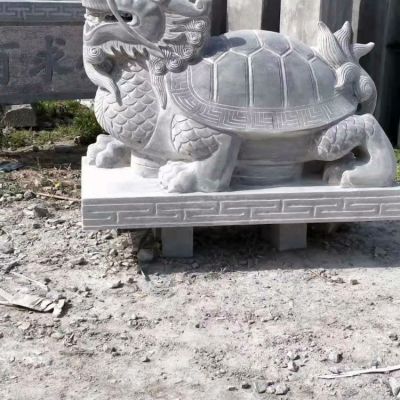 四圣獸之龍龜，青石石材雕刻玄武