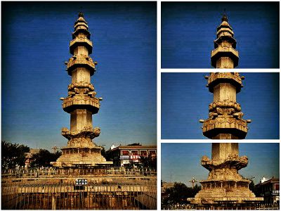 古建筑景區大理石浮雕石經幢