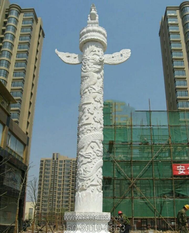 小區(qū)花園擺放漢白玉華表石雕 小區(qū)花園擺放漢白玉華表石雕