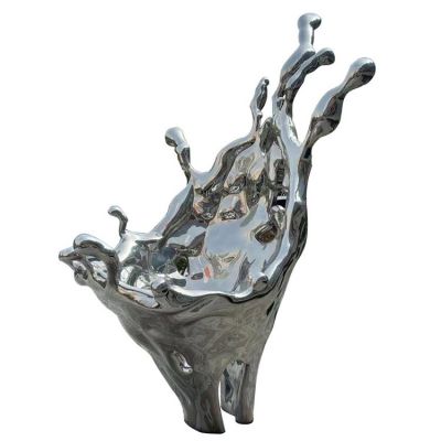 不銹鋼鏡面創意海浪雕塑 戶外擺件