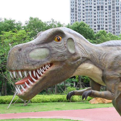 玻璃鋼仿真恐龍，頭部細(xì)節(jié)特寫(xiě)