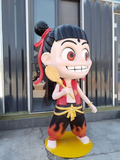 玻璃鋼大個(gè)哪吒雕塑