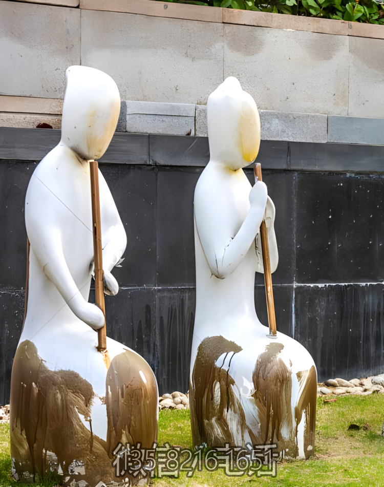 園林戶外玻璃鋼吹簫的人物雕塑