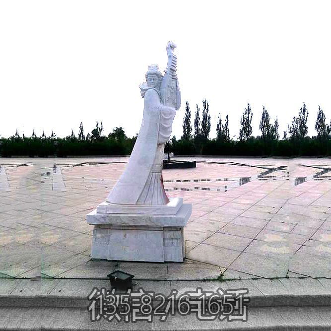 廣場(chǎng)人物凈擺件漢白玉石雕中國(guó)古代四大美女之王昭君雕塑