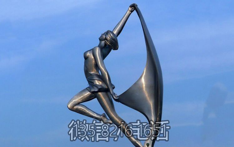 城市景觀擺件地標創(chuàng)意不銹鋼抽象跳舞人物雕塑