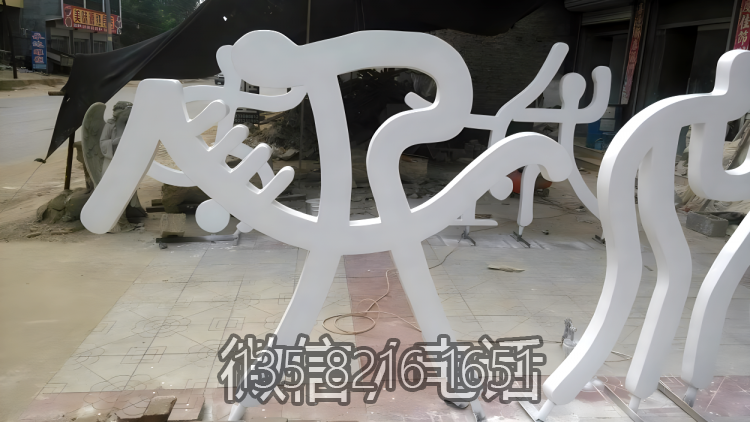 抽象不銹鋼運(yùn)動(dòng)人物剪影雕塑