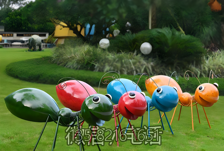 園林戶(hù)外不銹鋼昆蟲(chóng)景觀組合小品藝術(shù)裝置擺件