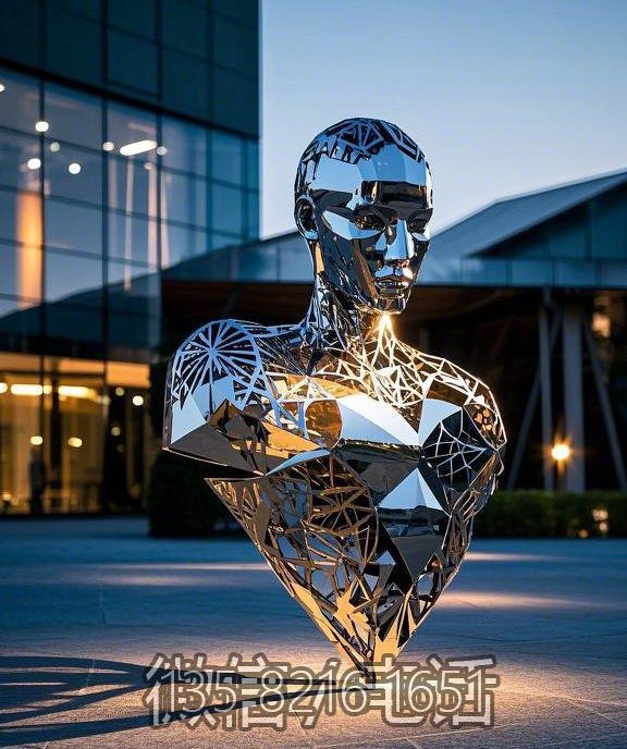 鏤空不銹鋼抽象人物雕塑