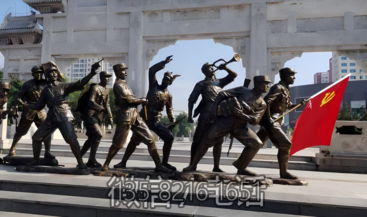 玻璃鋼仿銅八路軍戰(zhàn)士雕塑