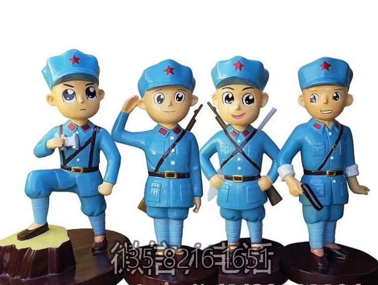 紅軍戰(zhàn)士卡通玻璃鋼八路軍雕塑