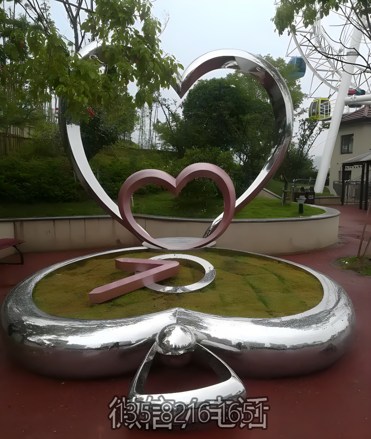 不銹鋼愛心造型樹池花池