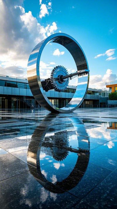 城市廣場(chǎng)創(chuàng)意齒輪景觀雕塑