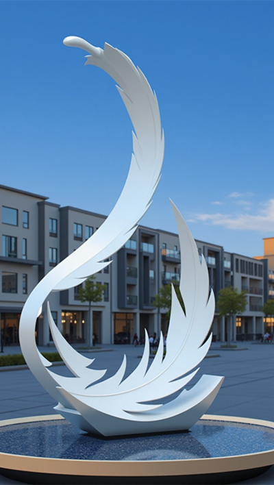 創(chuàng)意不銹鋼羽毛景觀藝術(shù)雕塑
