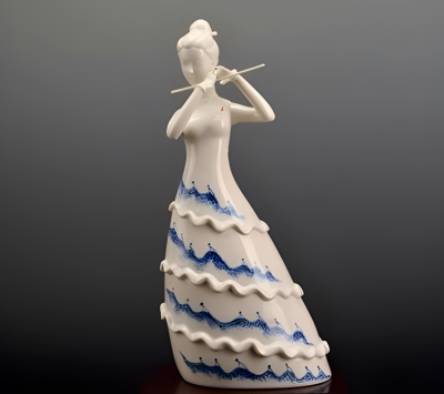 玻璃鋼創(chuàng)意裝飾美陳擺件吹笛子的抽象人物雕塑