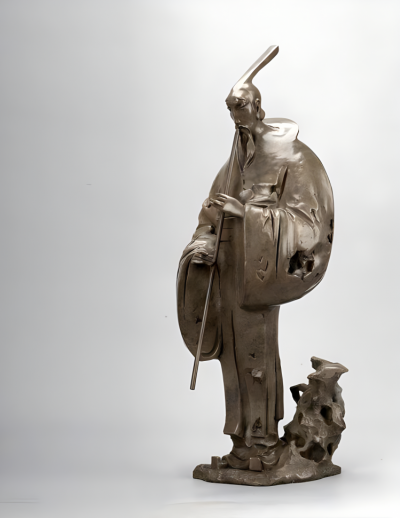 紀(jì)念館寫意吹簫的人物銅雕塑