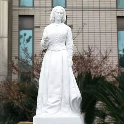 近代護理教育創(chuàng)始人漢白玉石雕醫(yī)院醫(yī)學院著名人物南丁格爾雕塑